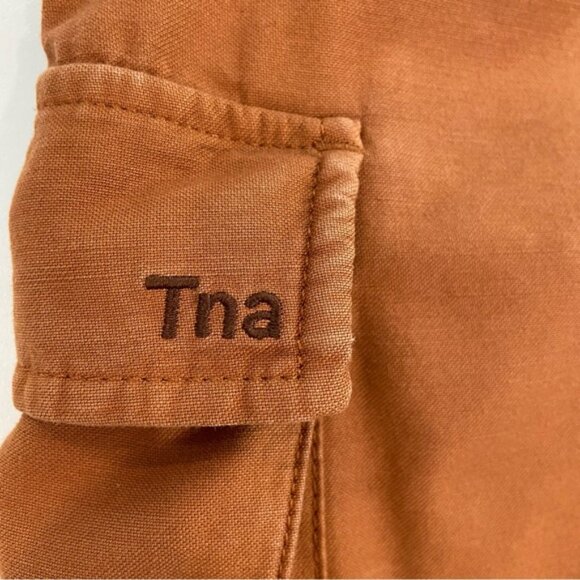 Artizia TNA supply baggy cargo pants cognac size 4 high rise pockets pure cotton - Picture 6 of 12